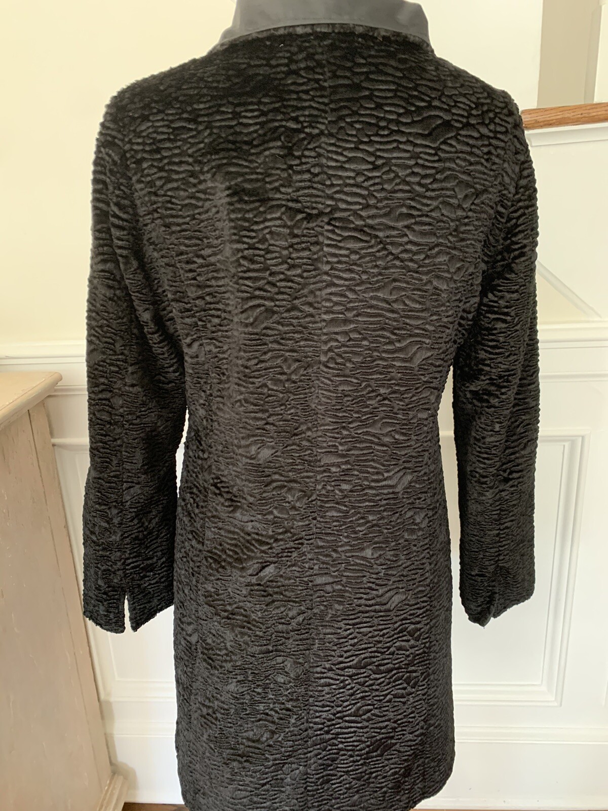 Embossed Faux Fur Reversible Rain Coat Gem