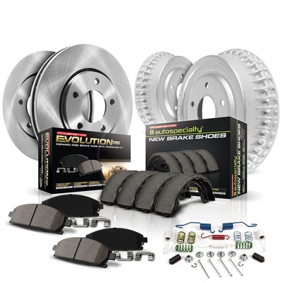 KOE15054DK Powerstop Brake Disc And Drum Kits 4-Wheel Set Front & Rear for Chevy