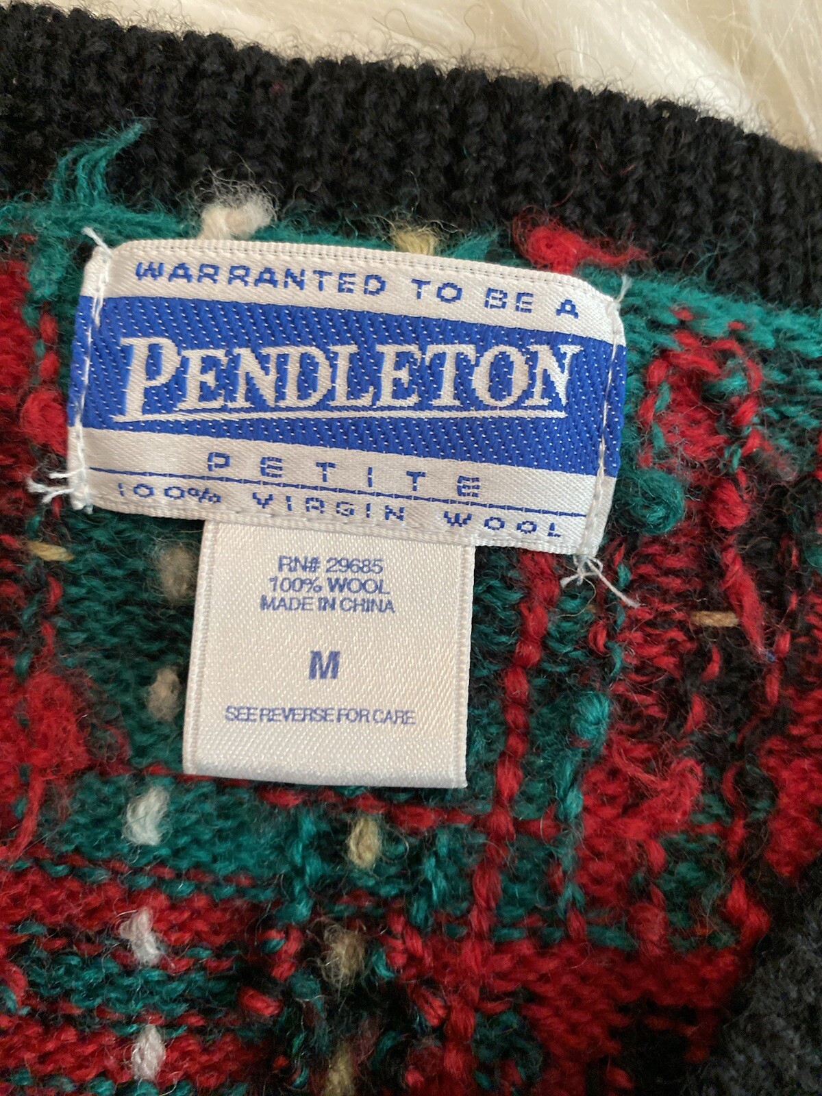 Pendleton Petite Medium Mp Christmas Sweater Card… - image 8