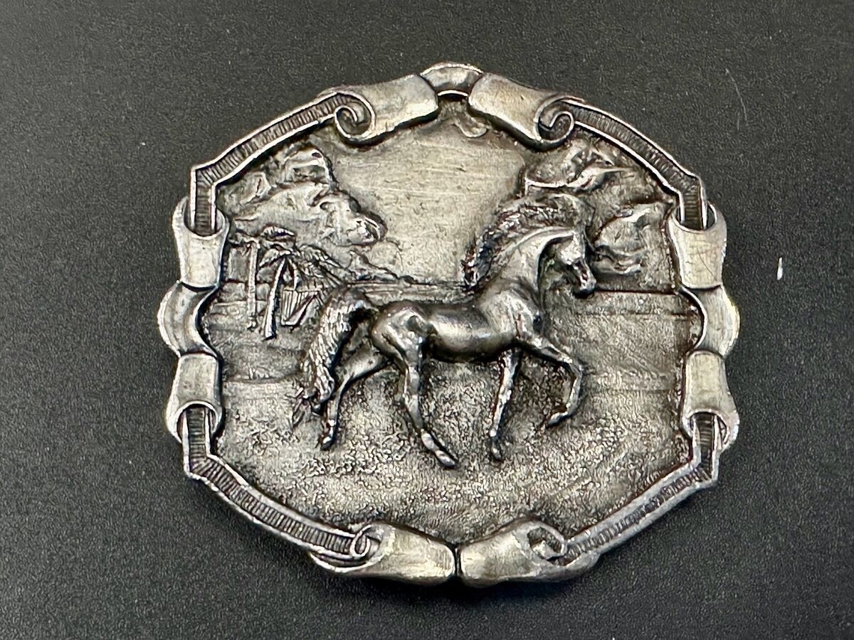 Prancing Horse Vintage 1976 Bergamot Brass Works Belt Buckle Prancing Horse Vintage 1976 Bergamot Brass Works Belt Buckle