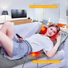 Full Body Massage Mat with 10 Vibrating Motors, Infrared Heat Therapy, Airbag Co