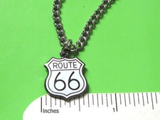 ROUTE 66 - necklace , pendant GIFT BOXED silver tone