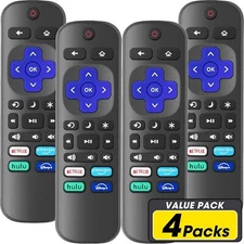 4Pcs Replacement Roku TV Remotes for TCL/Hisense/Sharp,with Netflix/Disney+/Hulu