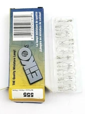 Box of 10 Eiko 555 Miniature Lamps 6.3 Volt 0.25 Amp T3-1/4 Mini Wedge Base