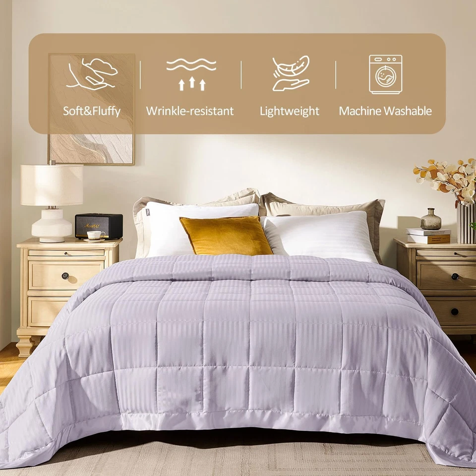 King Size Blanket with Satin Trim, Lightweight down Alternative King Blanket for - Image 2 of 4