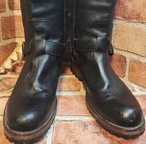 Steve Madden CACE Black Leather Womens Tall Boots Zip Buckle Riding Sz 7M EUC - Picture 8 of 11