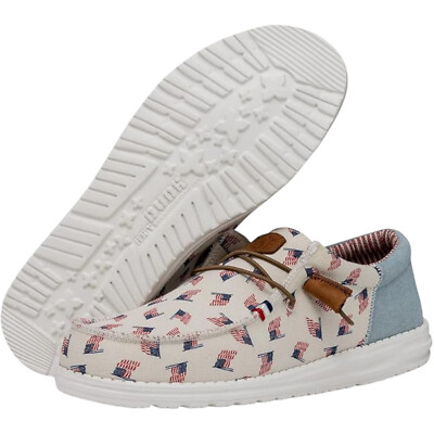 Hey Dude Wally USA Americana Patriotic Flag Comfort Slip On Shoes Men\'s Size 11 Hey Dude Wally Stars N main image 3