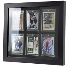 Trading Card Display Case 6 Sport Pokemon TCG Wood Frame 35PT Magnetic Holders