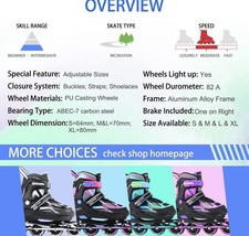 Sowume Adjustable Inline Skates with Light Up Wheels for Kids and Adults