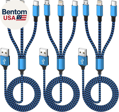 Multi Charging Cable(3Pack 4FT), 3 in 1 Charging Cable for Multiple Devices, USB
