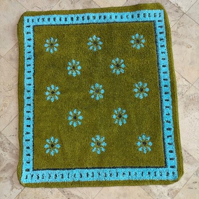 VTG WASHCLOTH Martex West Point Pepperell Turquoise Blue Avocado Green MCM