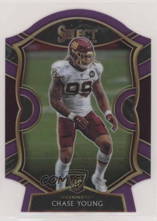 2020 Panini Select Concourse Purple Prizm Die-Cut Chase Young #64 0a2j
