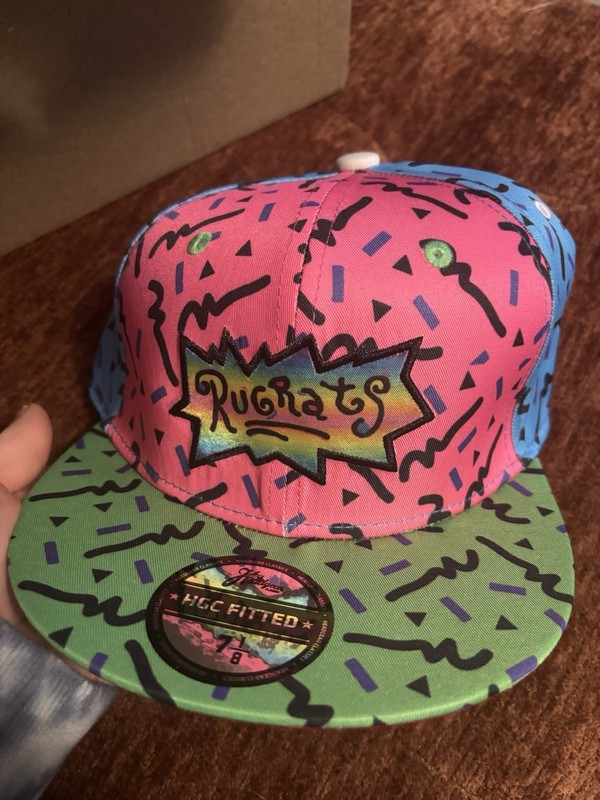 Headgear Classics Rugrats Pink Green Blue Black Fitted Hat 7 1/8