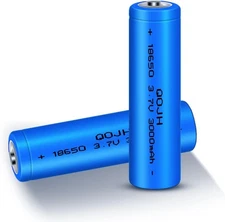 2 Pack 3.7 Volt 18650 Rechargeable Battery, 3000mAh Battery Flat Top Lithium Ba