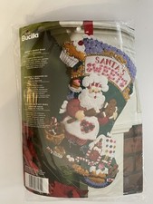 Bucilla SANTA'S SWEET SHOP Felt Christmas Stocking Kit 2009 NEW 18" 86181
