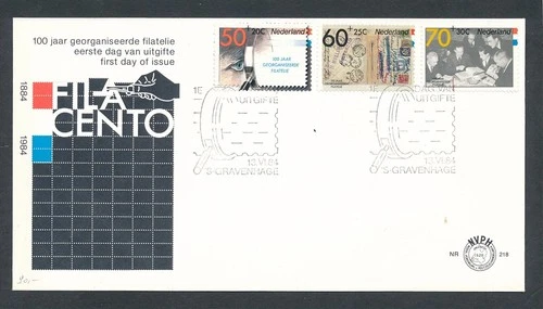 D474058 Netherlands FDC Centenary Organised Philately NVPH 218