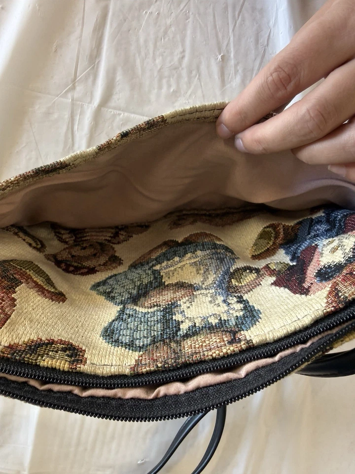 Bolso Bandolera Tapiz Oso de Peluche De Colección - Lindo Cartera de Hombro Retro Foto 3 de 4