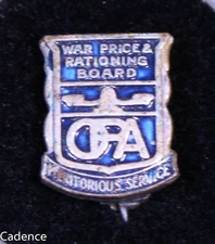 US WW2 War Price & Rationing Board Lapel Pin Meritorious Service BS Co NY MI1335