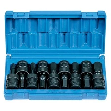 Grey Pneumatic 1/2" Drive Metric Hex Impact U-Joint Bit Socket Set 9 Pieces
