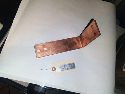 Busbar Solid Copper 1/4''T x 2 ''W x 7 1/2''L1 x 5''L2 x   Busbars  Grounding