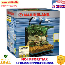 Marineland 3 Gallon Aquarium Kit, Glass Fish Tank with Filter and LED Lights