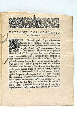 ARREST DE LA COUR DE PARLEMENT DE TOLOSE TOULOUSE 1654 - Photo 1/3
