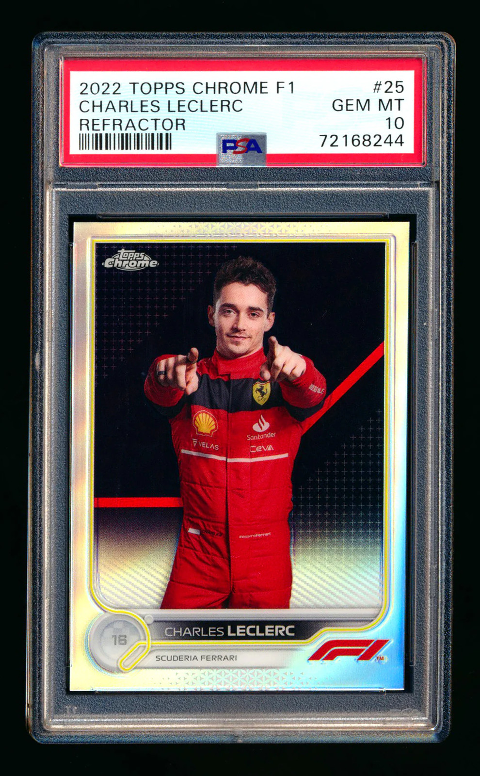 2022 Topps Chrome F1 #25 Charles Leclerc Refractor Portrait PSA 10