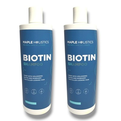 Maple Holistics Biotin Shampoo 16fl.oz./473ml New; LOT OF 2