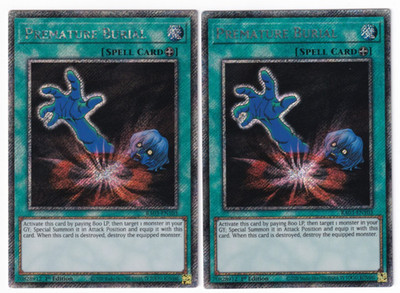 2x Premature Burial - (RA03-EN103 - 1st Ed - Platinum Secret Rare) - NM - Yugioh
