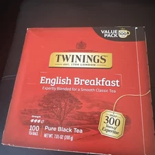 Twinings English Breakfast Black Tea, 100 Individually Wrapped Tea Bags
