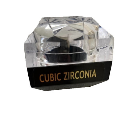 Vtg Ring Box Wedding Jewelry Black & CLEAR Display Lucite Acrylic CUBIC ZIRCONIA
