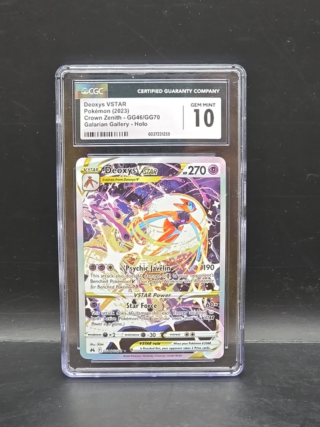 Deoxys VSTAR GG46/GG70 - Crown Zenith: Galarian Gallery CGC 10 Gem Mint