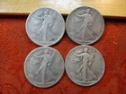 90% Silver Coin Lot of 4 Walking Liberty Half Dollars $2 Face Value Silver