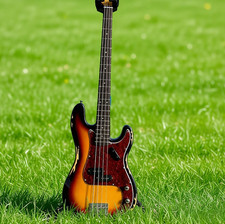 Electric Bass Guitar4 String PB Bass Brown Basswood Body Solid Body Chrome Part