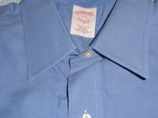Brooks Brothers French Blue Non-Iron Shirt Vintage 15 X 33