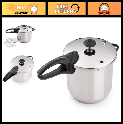 #ad 6 Quart Stainless Steel Pressure Cooker Fast Cooking Easy Clean Durable Desig $159.99