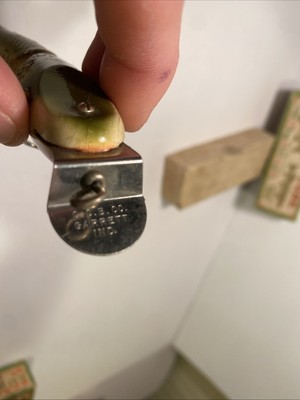 Ancien Pikie Minnow Creek Chub – Leurre Bois, Yeux Verre, Avec Boîte D'origine
