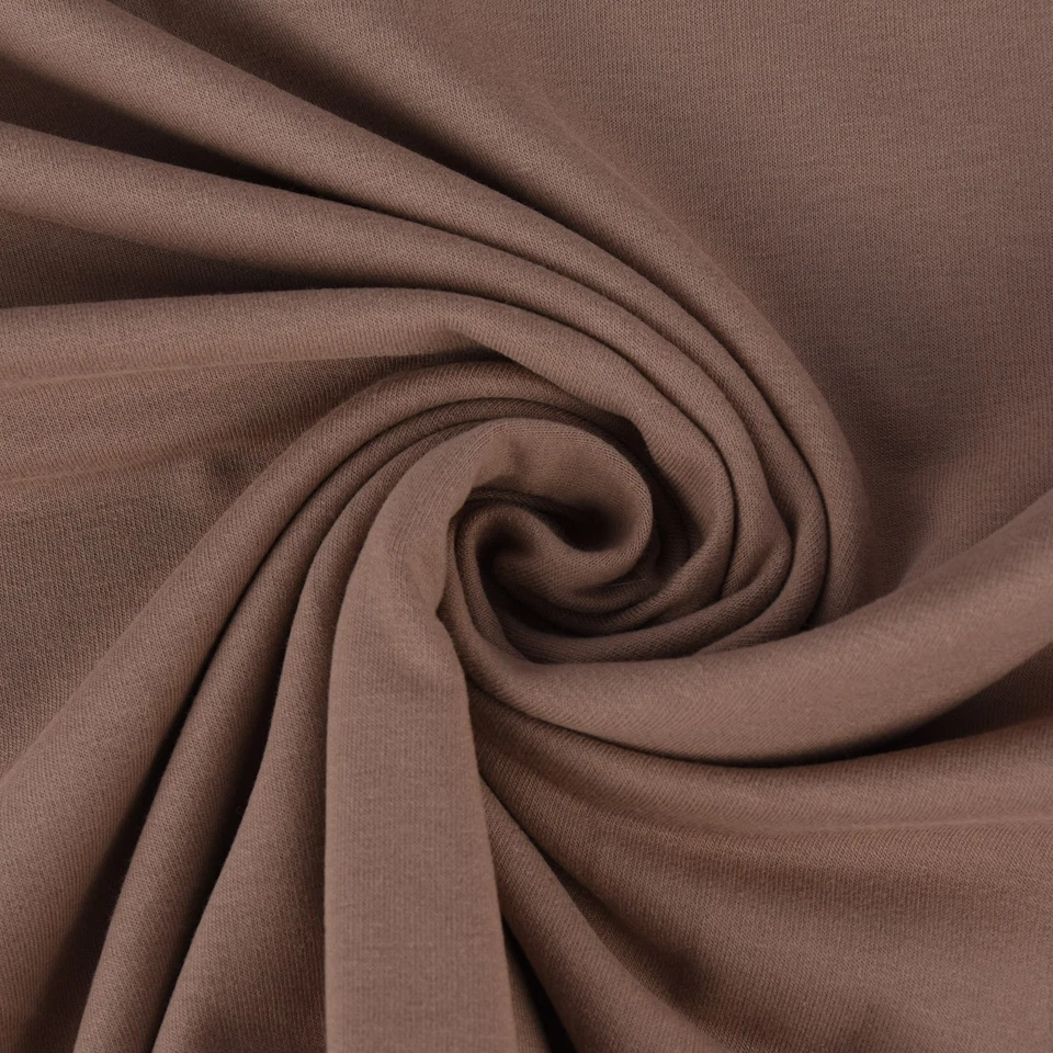 Sweatstoff Soft Sweat Bio einfarbig dünn taupe 1,5m Breite - Bild 2 von 4