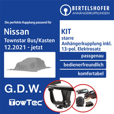 Für NISSAN Townstar Bus/Kasten Typ XFK 21- AHK starr +13pol spez E-Satz NEU TOP