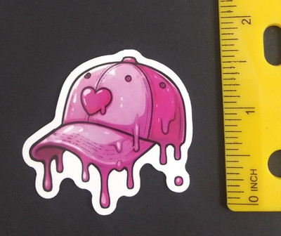 Baseball Cap Melting Pink Sticker (AC)