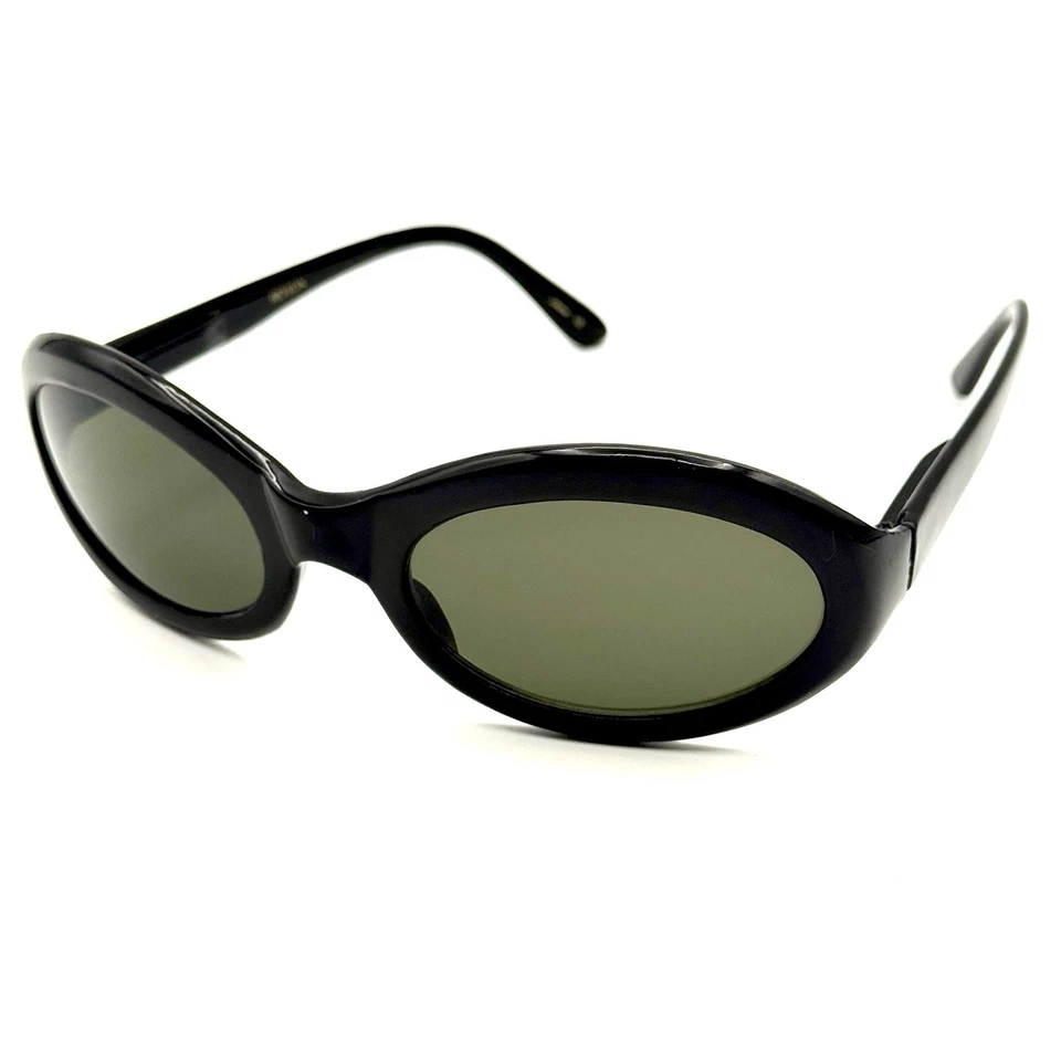 Gafas de sol ovaladas de diseñador Revlon negro café marco de moda y lentes verdes de colección Foto 3 de 4