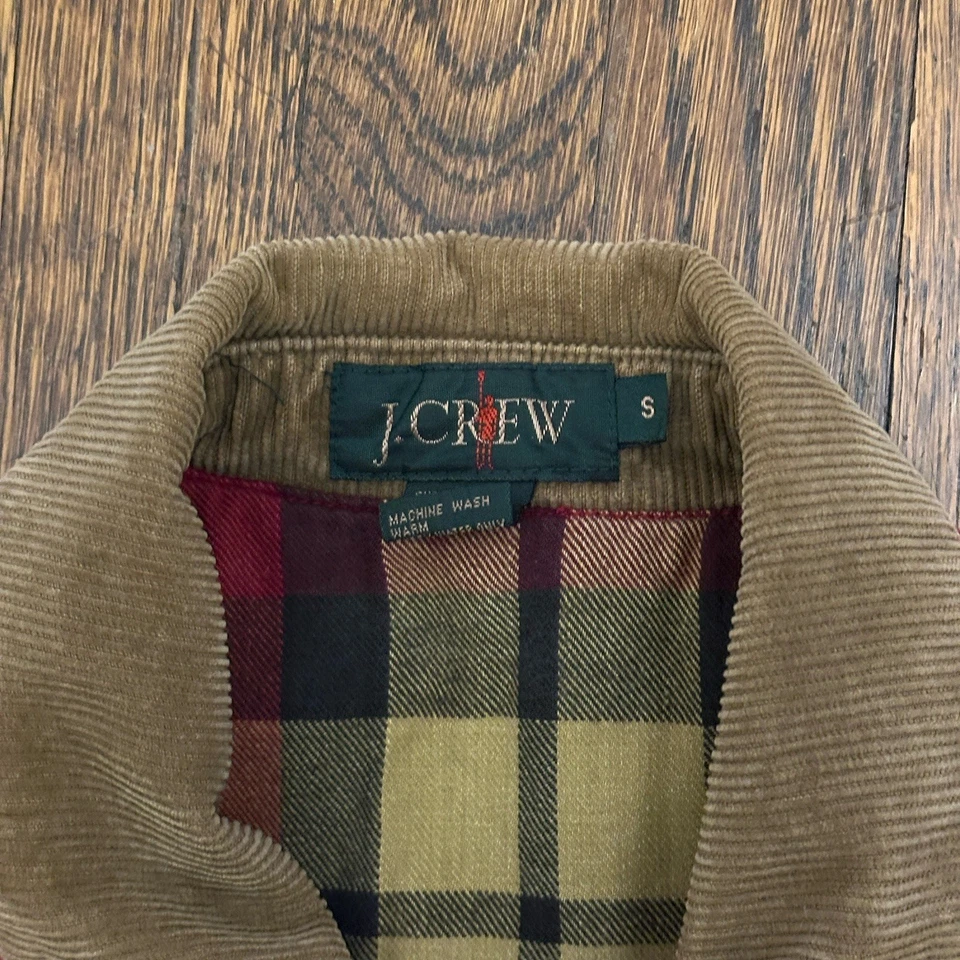 Vintage J. Crew 90’s Barn Jacket, Flannel Lined, Corduroy Collar, Size Small - Image 2 of 4