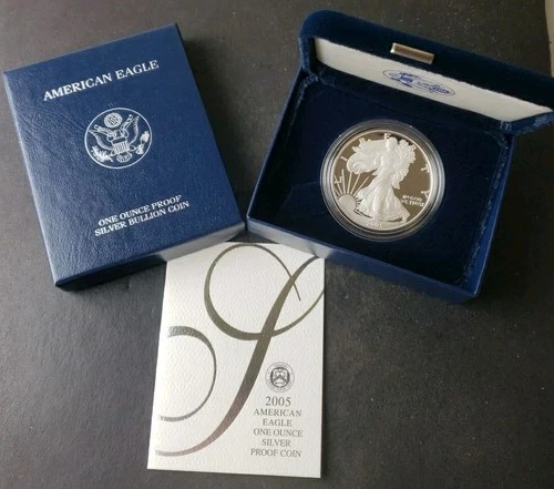 2005 W Proof $1 American Silver Eagle Dollar