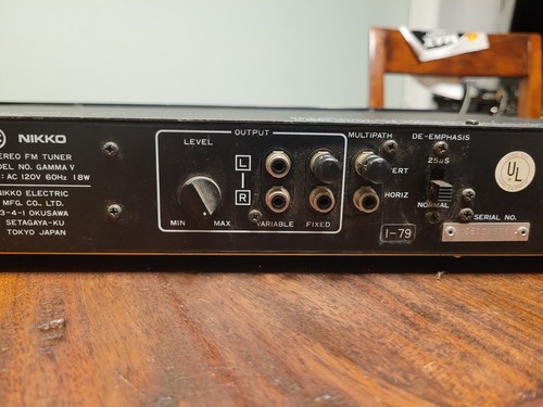NIKKO Gamma V FM Stereo Tuner READ DESCRIPTION - Picture 8 of 13