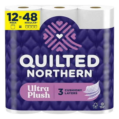 #ad Quilted Northern Ultra Plush Toilet Paper 12 Mega Rolls: 255 Sheets Per Roll $16.89