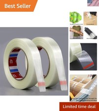 2 Rolls of Waterproof Heavy-Duty Fiberglass Strapping Tape  1/2 Inch x 60 Yards