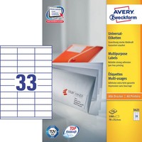 Avery Zweckform Etiketten 3421 Weiß 70,0 X 25,4 Mm, 100 Blatt