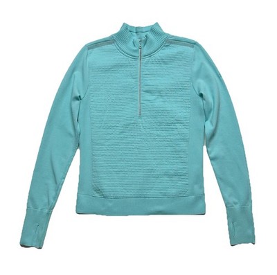Under Armour Intelliknit Run Half Zip Pullover Top Mint Blue Teal Womens Medium