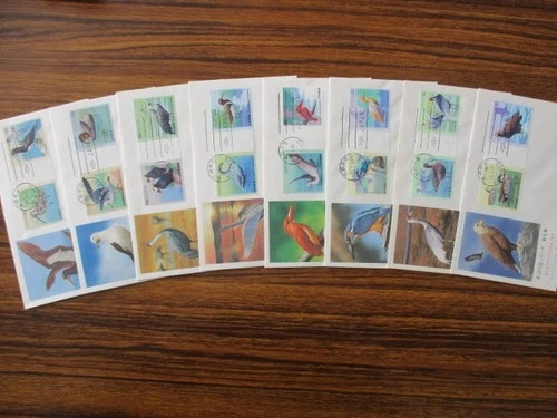 Japan Stamp First Day Cover Waterside Birds Series Gutter Pair 8 Cover 1991～1993