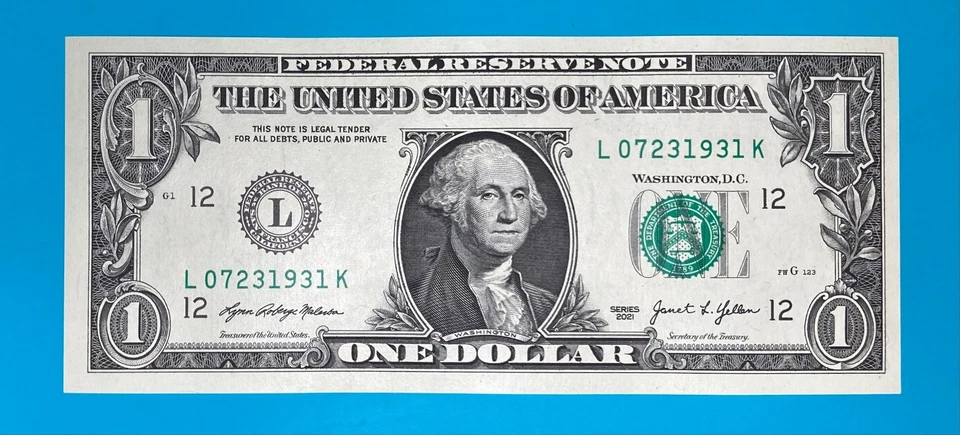 July 23, 1931 (L 07231931 K) BIRTHDAY Note $1 One Dollar Bill *UNC* - Image 2 of 4